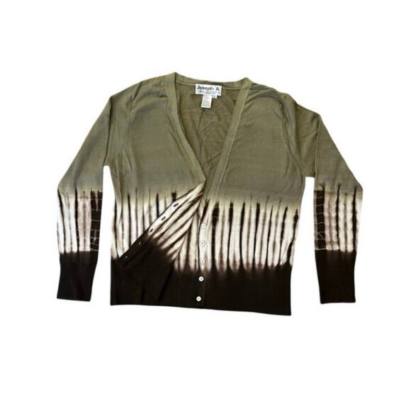 Vintage Joseph A Shibori-Inspired Tie-Dye Effect Cardigan Sweater XL Button Up - Picture 1 of 6